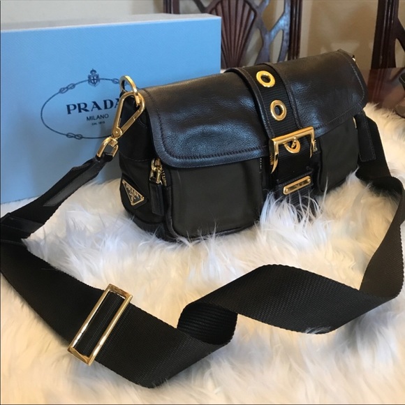 Prada Handbags - Prada Crossbody Leather/Nylon